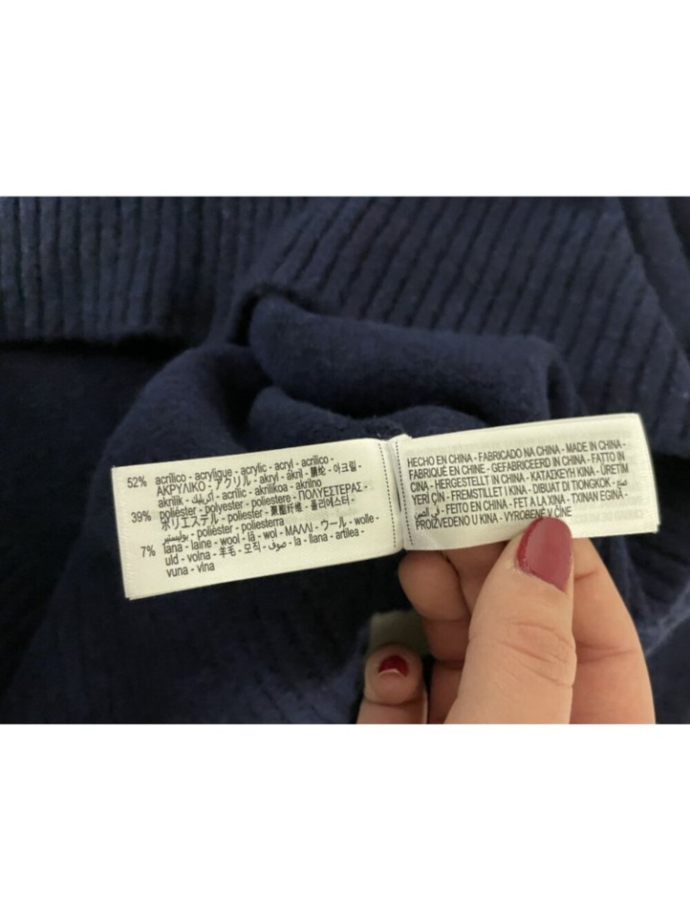 Zara Womens Sweater Large Knitwear Navy Blue Long Sleeve Pullover 2142/162 NWT - Picture 10 of 14